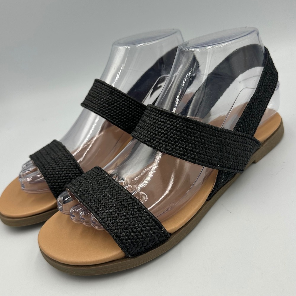 DV Dolce Vita Flamingo Sandals Women 6 Black Raffia Woven  Slingback NWOB Resort